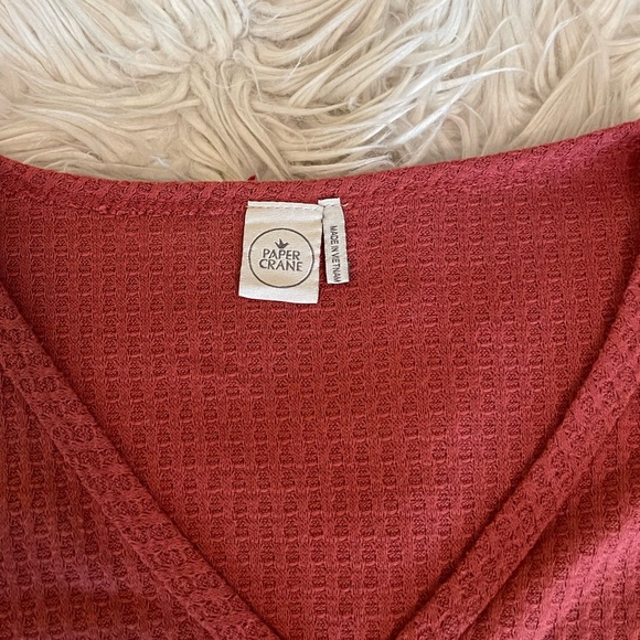 Paper Crane | Tie Front Top - Picture 3 of 12